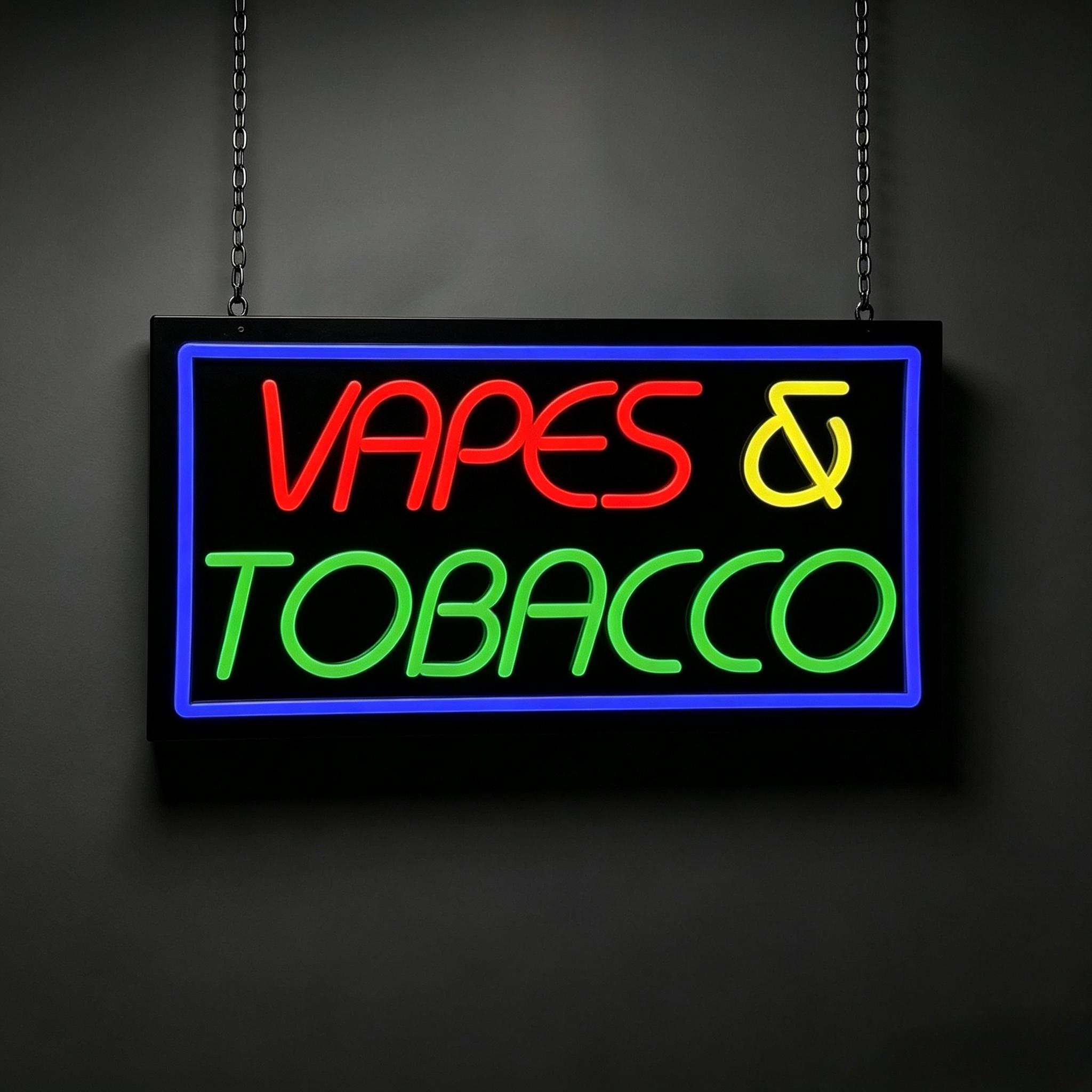 Vaping Store - ป้ายไฟนีออนลายยาสูบและเวป ใช้พลังงานจาก USB ไฟนีออน LED ปรับความสว่างได้