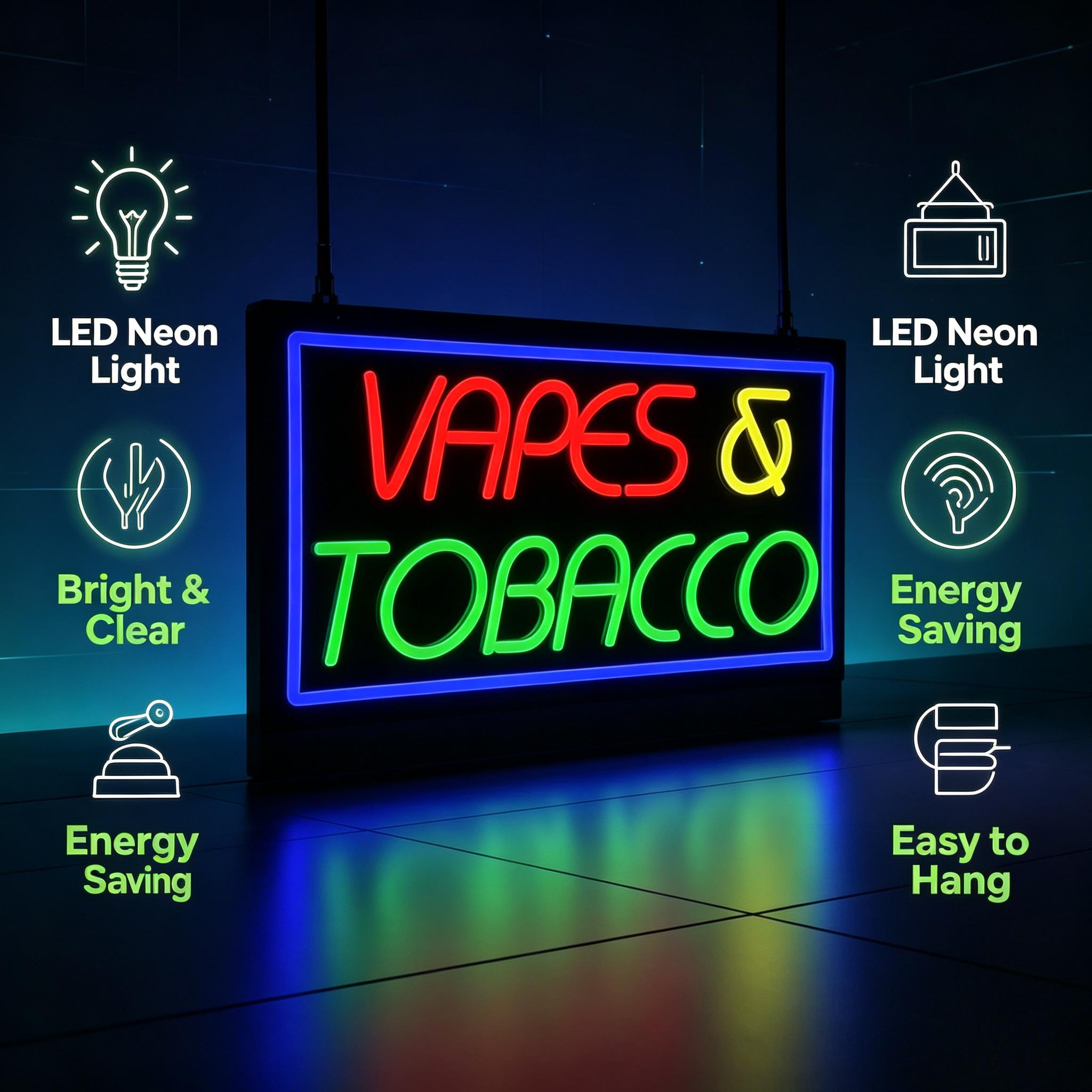ป้ายไฟนีออนลายยาสูบและเวป ใช้พ - Vaping Store บทวิจารณ์และราคา